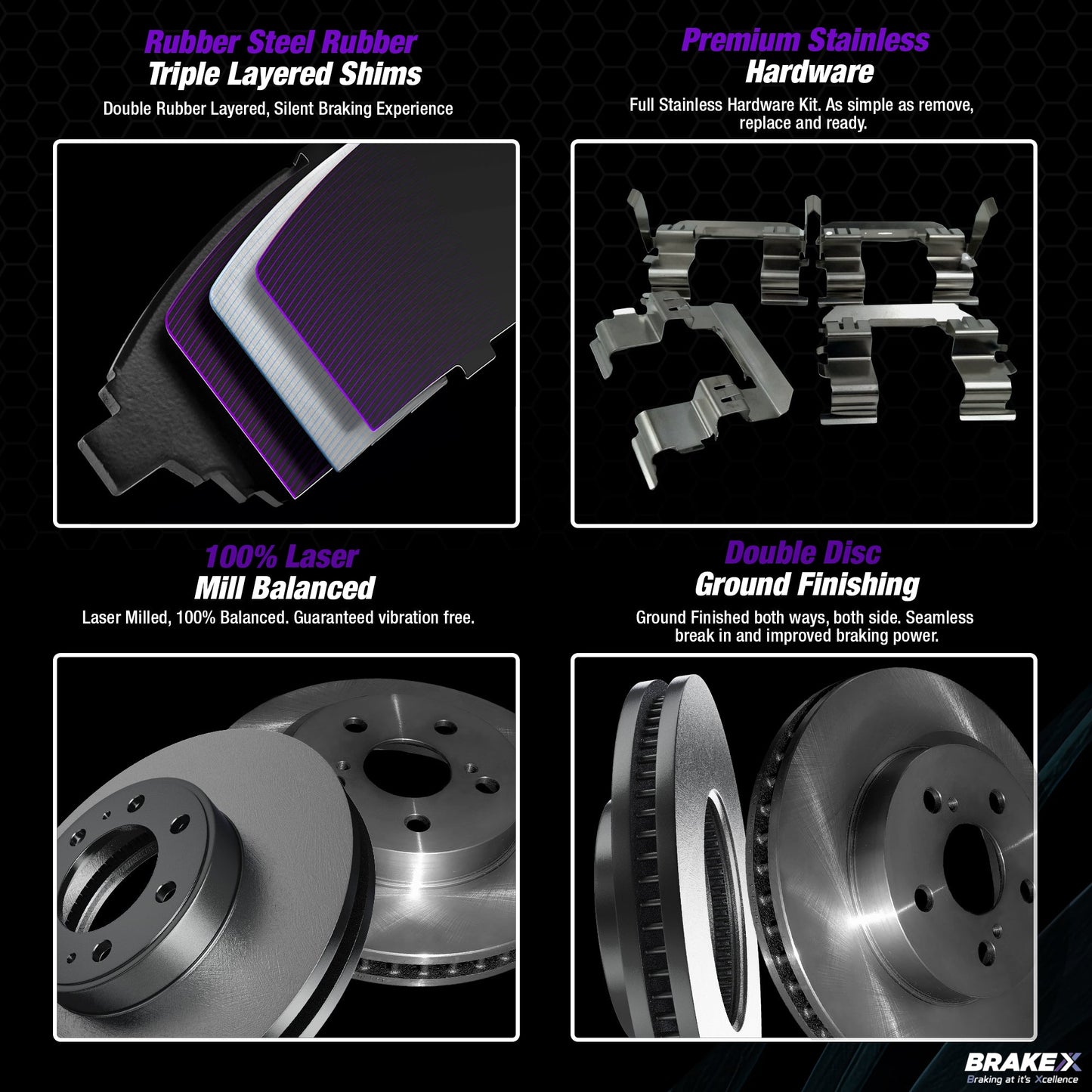 NYX Brake Rotors and Alpha Ceramic Brake Pads Brake Kit #BRXSP-FF-RC-725