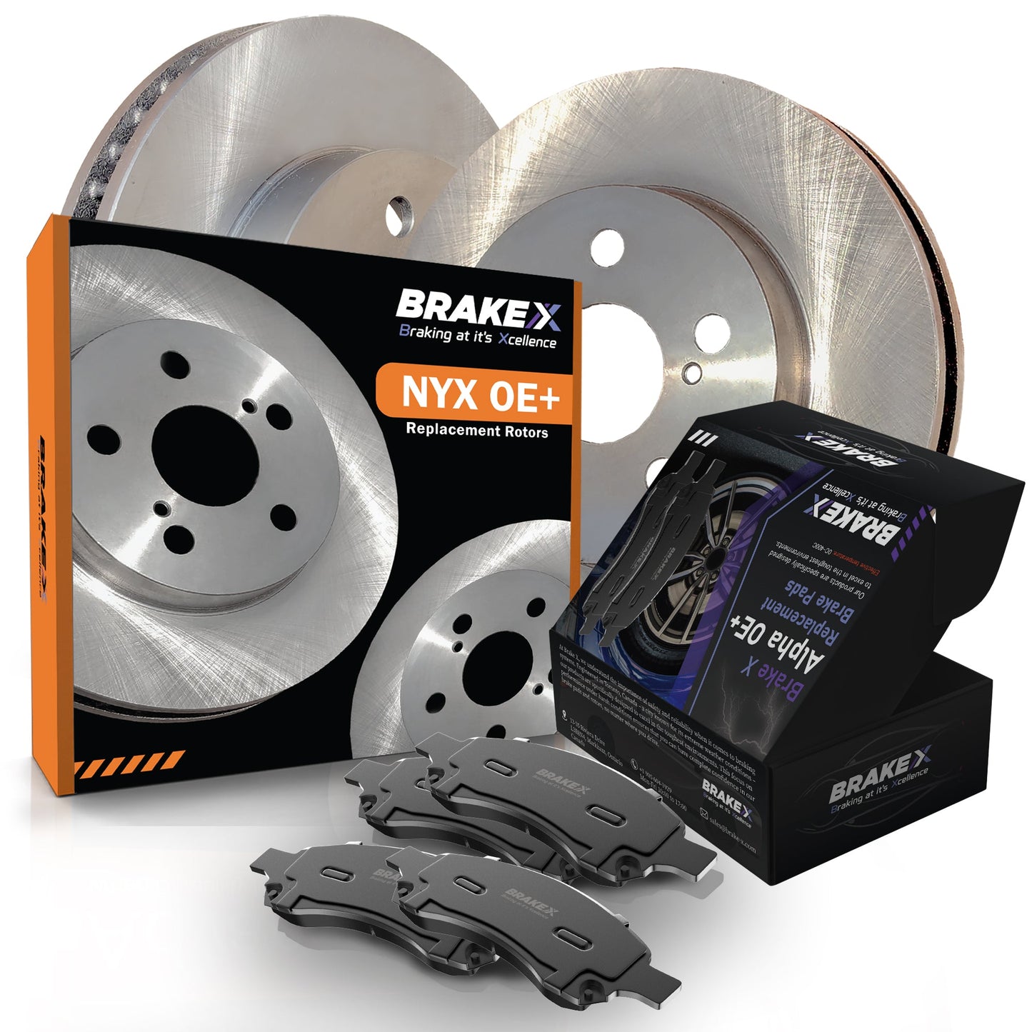 NYX Rotors and Alpha Ceramic Pads Brake Kit #BRXSP-RR-RC-0006455-1
