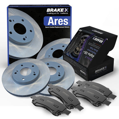 Ares Semi Coated Rotors and Alpha Ceramic Pads Brake Kit #BRXSP-RR-TC-0007272-1
