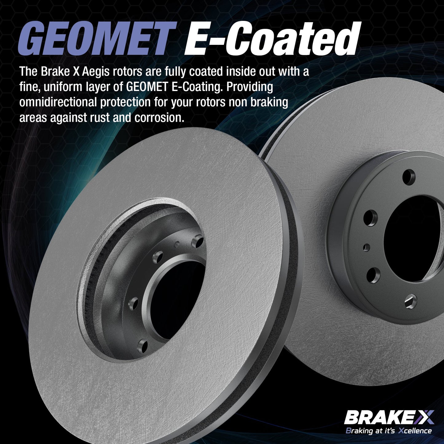 Aegis GEOMET Coated Rotors Alpha Ceramic Pads Brake Kit