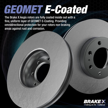 Aegis GEOMET Coated Brake Rotors Alpha Ceramic Brake Pads Brake Kit #BRXSP-FF-CC-529