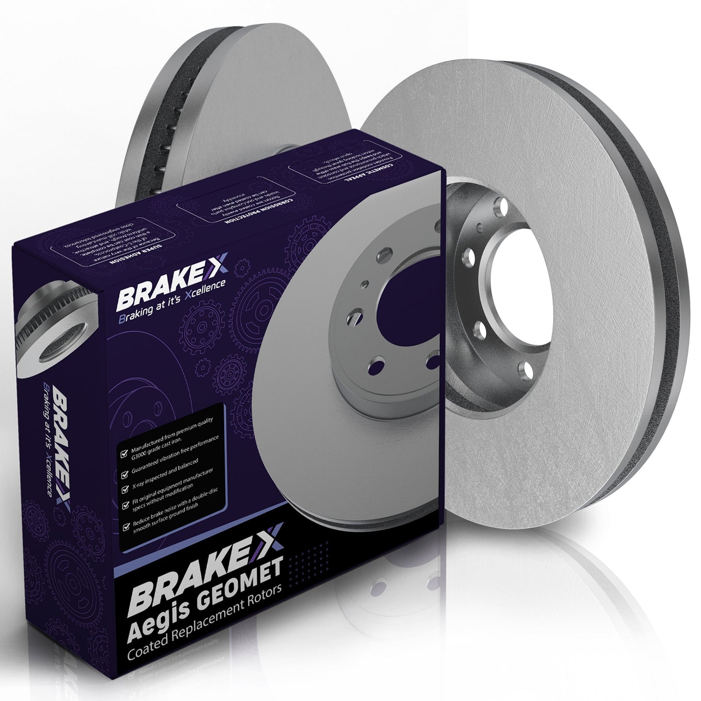 Aegis GEOMET Coated OE+ Replacement Rotors #BRXSP-RR-CX-0006220-1