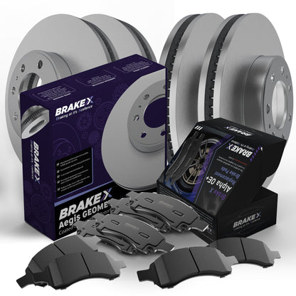 Aegis GEOMET Coated Brake Rotors Alpha Ceramic Brake Pads Brake Kit #BRXSP-FR-CC-610